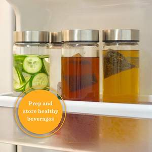 <b>750ml</b> Round Empty Glass Juice <b>Bottles</b> with Swing Clip Lid Cartoon Design Thermal Insulation Reusable for Back to School Use - Product Image 2