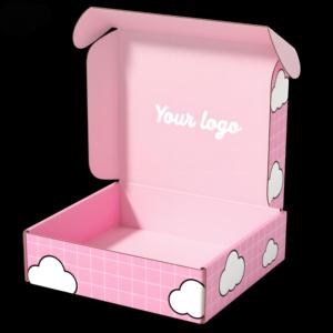 Tùy chỉnh carton màu hồng đám mây giấy bưu phẩm và vận chuyển Hộp phim hoạt hình màu hồng đám mây giấy chất lượng cao tùy chỉnh bưu phẩm vận chuyển hộp - Product Image 4