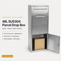 Buzón de Paquetería Independiente SUS304 de 48L |   Resistente a la Intemperie y Anti-Raspadores |   Suministro para Proyectos de Villas y Apartamentos OEM, MOQ 50