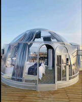 Dôme en verre de luxe pour glamping en plein air de haute qualité 2025, tente préfabriquée, mini-maison pour complexe hôtelier, 9m 7m 8m, tissu PC