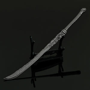 Modèle d'arme artisanale tout en métal, accessoire de film et de télévision, « Assassinat du romancier », fantôme aux cheveux rouges, épée jouet de 22 cm - Product Image 4