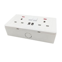 Prise murale britannique 2 voies, 3 broches, 13A, prise britannique avec 2 ports USB