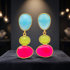 Wholesale 14K Gold Plated Brass Ethnic Dangle Stud Hoop & Statement Earrings for Unisex - Product Image 3