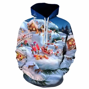 Nouveau pull d'impression numérique de Noël 3d <span class=keywords><strong>Cos</strong></span> Anime pull à capuche décontracté Sublimation Blanks Hoodies - Product Image 1