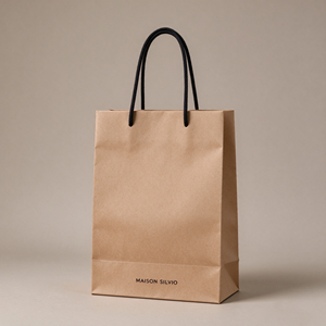 Bolsa de Papel Kraft Personalizada con Asas Retorcidas, Impresión Offset, Reciclable, Bolsa Plana Estándar, Estilo Clásico, Eco-pack - Product Image 1