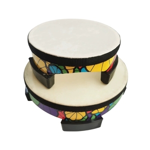 Wholesale Colorful Mosaic Painted Floor Hand <b>Drum</b> With Plastic Support Feet Orff Percussion Instrument For Kids Performance - Product Image 1