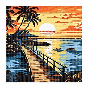 Nouvelle série <span class=keywords><strong>Paysage</strong></span> 40*50cm – Peintures diamantées 5D en acrylique à poinçonner, faites main pour enfants et adultes - Product Image 4