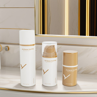 Personnalisable Luxe 15ml 30ml 50ml PP Rond Airless Pompe Bouteille En Plastique Sous Vide Crème Lotion Bouteille Soins De La Peau Cosmétique Emballage