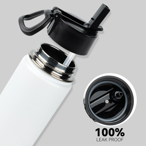 Bouteille d'eau isotherme personnalisée de 24 oz avec logo, revêtement en poudre, triple paroi sous vide, sans BPA, avec couvercle à paille anti-fuite pour le camping - Product Image 4