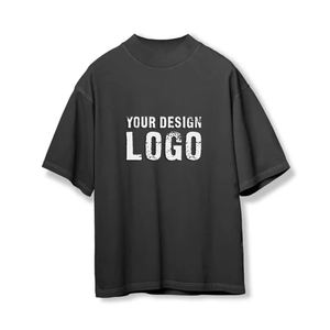 T-shirt pour homme vintage personnalisé Lgoo 250 g/m², poids lourd, impression numérique, coton lavé, noir, surdimensionné - Product Image 5