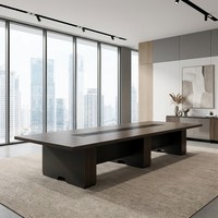 Table de conférence moderne de grande taille en MDF E1, bureau de réunion avec gestion intégrée des câbles, mobilier de salle de réunion, table de PDG
