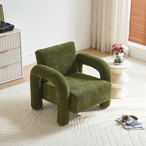 Canapé Modasi de luxe, écologique, style mid-century moderne, rembourré, une place, capitonné, extensible, avec accoudoirs, en tissu velours doré, pour hôtel, bureau - Product Image 1