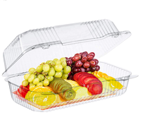 Boîte d'emballage de gâteau/dessert à emporter, récipient alimentaire à charnière Oblong en plastique transparent ops jetable Offre Spéciale