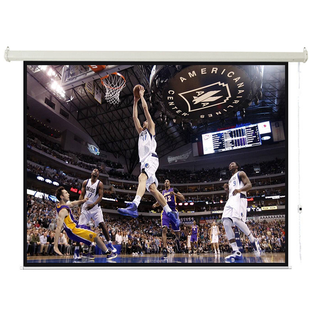 60" *60" Electric Motorized Projector Screen 1:1 Square Format with Remote Control for Home Office Classroom