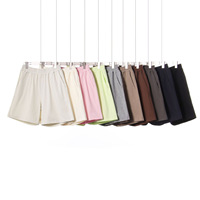 Lente/Zomer Must-Have 240g Sorona Katoenmix Effen Elastische Taille Sportieve Losse Casual Shorts Heren Trendy