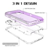 Coque de téléphone transparente en TPU PC antichoc pour iPhone 11 12 13 14 Pro Max, protection intégrale, coque blindée