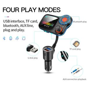 TF AUX เครื่องเล่นเพลง <span class=keywords><strong>MP3</strong></span> USB QC3.0,ที่ชาร์จแบบเร็วหน้าจอ LCD ชุดคิตสำหรับรถยนต์บลูทูธเครื่องส่งสัญญาณวิทยุ FM แฮนด์ฟรี - Product Image 6