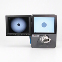 Microscope de paillasse à double grossissement pour fibre optique 400X 200X, analyseur de défauts de face d'extrémité MPO LC, conforme IEC 61300, contrôle qualité usine