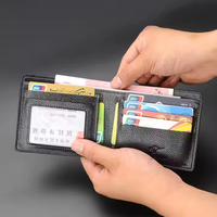 Portefeuille Homme Haut de Gamme en Cuir Véritable Très Vendu, Modèle Court à Fermeture Éclair, Multi-Fentes pour Cartes de Crédit, pour Dropshipping