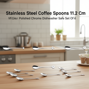ช้อนกาแฟสแตนเลส 11.2 ซม. โครเมียมขัดเงา ใช้กับเครื่องล้างจานได้ ชุด 6 ชิ้น - Product Image 3