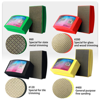 Tampons de polissage à la main diamantés électrolytiques Bloc de ponçage Tampons de support en mousse pour bois, céramique, carreaux de verre, béton, marbre, granit