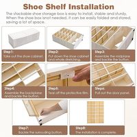 Étagère à chaussures pour entrée de placard, 6 étages 24 paires d'armoires de rangement empilables pour baskets