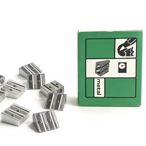 Sacapuntas Manual Metálico Económico Promocional con Doble Orificio y Caja para Escuelas y Oficinas - Product Image 1