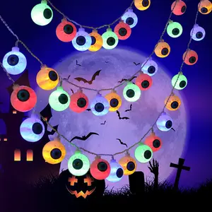 万圣节派对新款万圣节搞笑恐怖眼球发光二极管装饰道具电池供电氛围灯