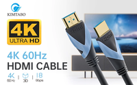 Câble HDTV 4K haute vitesse pour projecteur audio-vidéo professionnel, plaqué or, OFC PVC, 1,5m/3m/5m, compatible 1.4 4K 3D, en vrac