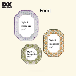 Marco de Fotos Acolchado con Borde Festoneado y Estampado Floral de DX Designs, <span class=keywords><strong>para</strong></span> Fotos de 4x4, 4x6, 5x7, 8x10 Pulgadas, Decoración de Escritorio o Mesa - Product Image 3
