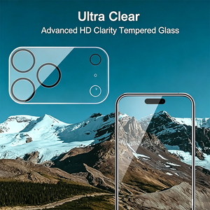 Protection d'écran et d'objectif d'appareil photo 2-en-1 en verre trempé HD transparent anti-rayures personnalisée en usine pour iPhone 17 18 Pro Max - Product Image 2