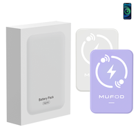 Vente en gros de batteries externes sans fil 5000 10000 mAh, chargeur sans fil 5000 mAh pour téléphone, batterie externe magnétique 10000 mAh