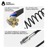 Câble de données pour téléphone portable au design tendance 1M Type-A Type-C anti-pliage à charge rapide pour iPhone 17/16/15/14/13, ordinateur et imprimante