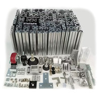Profilé en aluminium 8040 8080 à rainure en T de 8 mm, profilé en aluminium 40x40 anodisé clair pour système de charpente industrielle