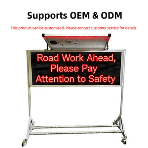 Panneau d'affichage à messages variables LED monté sur remorque, alimenté par énergie solaire, étanche IP65, clignotant, à gradation automatique, signalisation mobile d'avertissement routier - Product Image 3