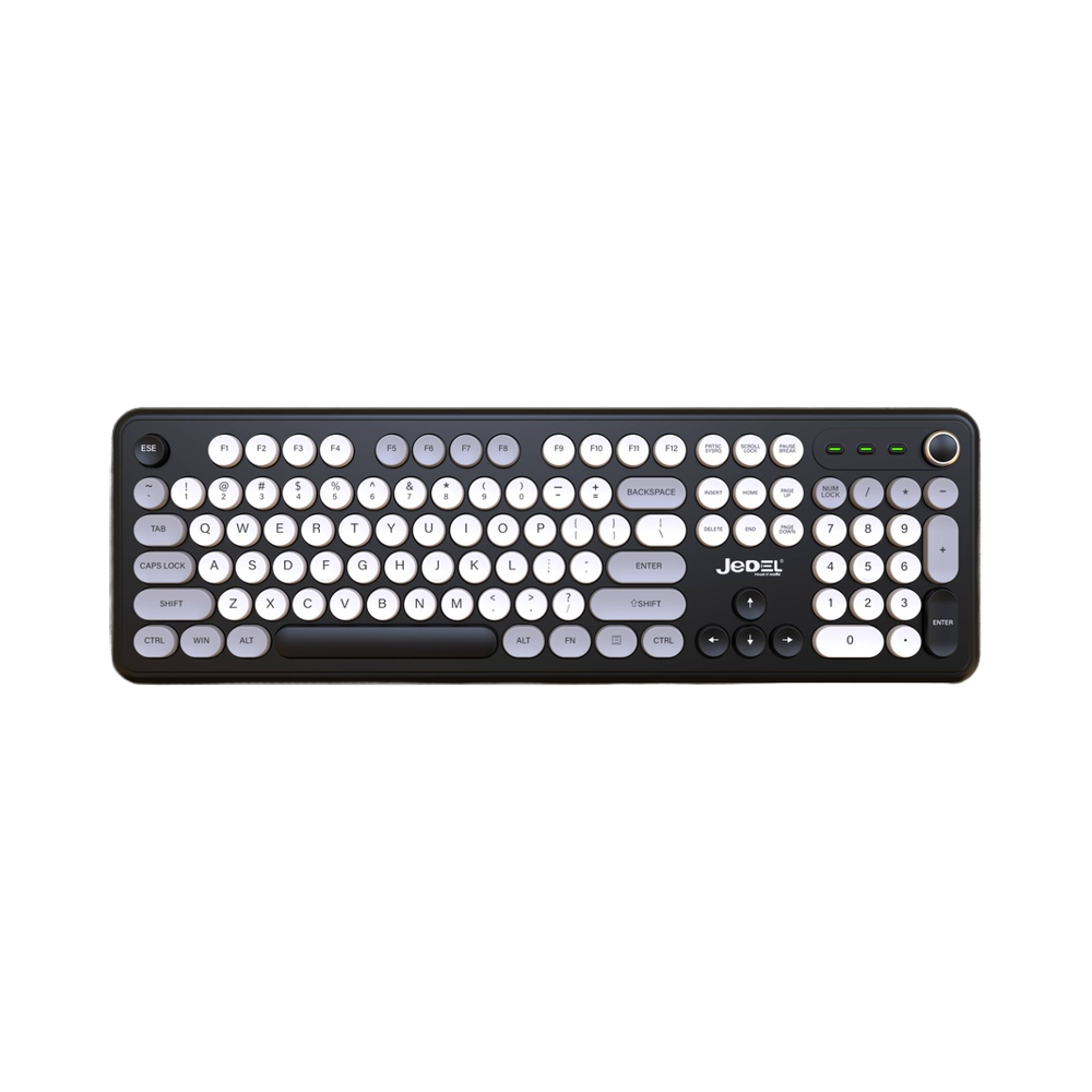 JEDEL Gradient Design Wireless Keyboard: Dual Mode 2.4GHz for Fashionable Desktop & Laptop Use - Ergonomic & Stylish