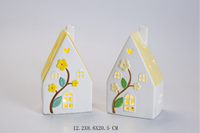 Adorables maisons de village en céramique style Art déco minimaliste, figurines de table mobiles, décoration intérieure, cadeau de remise de diplôme ou d'anniversaire