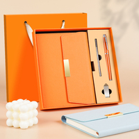 Coffret cadeau d'accueil pour entreprise, carnet de notes de luxe en cuir PU avec boîte cadeau, stylo et clé USB