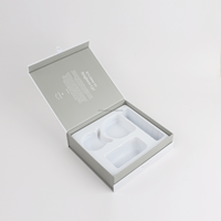 Boîte en carton rigide à rabat magnétique OEM avec doublure en plastique, gaufrage, matériaux recyclés, kit d'appareils de beauté, esthétique, médical et soins du visage à domicile