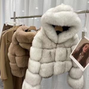 Çilek kadın kış doğal renk gerçek gümüş tilki kürk ceket kırmızı tilki sıcak moda deri ceket - Product Image 1