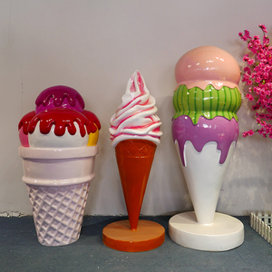 Precio barato decoración del banquete de boda gran pie simulado escultura de helado de fibra de vidrio para la venta - Product Image 2