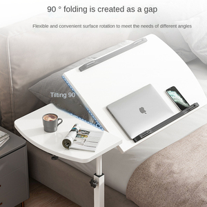 Mesita de noche extraíble sencilla para el hogar, escritorio para estudiantes, dormitorio, ordenador móvil Perezoso - Product Image 4