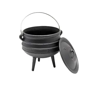 도매 유럽 야외 캠핑 Potjie 주철 가마솥 남아프리카 네덜란드 오븐 대형 nonstick 더블 핸들 피트