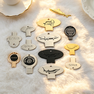 Portable Custom Sturgeon Logo Caviar <b>Tin</b> <b>Opener</b>, Oval Zinc Alloy Manual Tool for Restaurant Use Accessory - Product Image 5