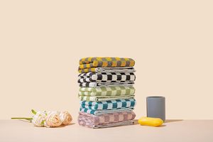 Telo Mare <span class=keywords><strong>Grande</strong></span> e Confortevole in Cotone 100% a Scacchi, Morbido e di Alta Qualità per Piscina - Product Image 6