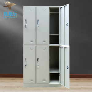 कर्मचारियों के काम कपड़े के भंडारण के लिए कोड लॉक वॉल-माउंटेड नॉक-डाउन डिजाइन के साथ टेंगल 6-डोर स्टील लॉकर - Product Image 6