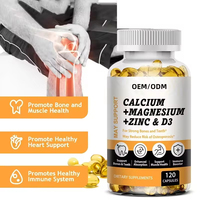 VitaHall OEM Ca mg Zn D3 Soutien Immunitaire Carbonate de Calcium Magnésium Zinc Vitamine D3 Capsules Molles de Qualité Alimentaire 120 Capsules