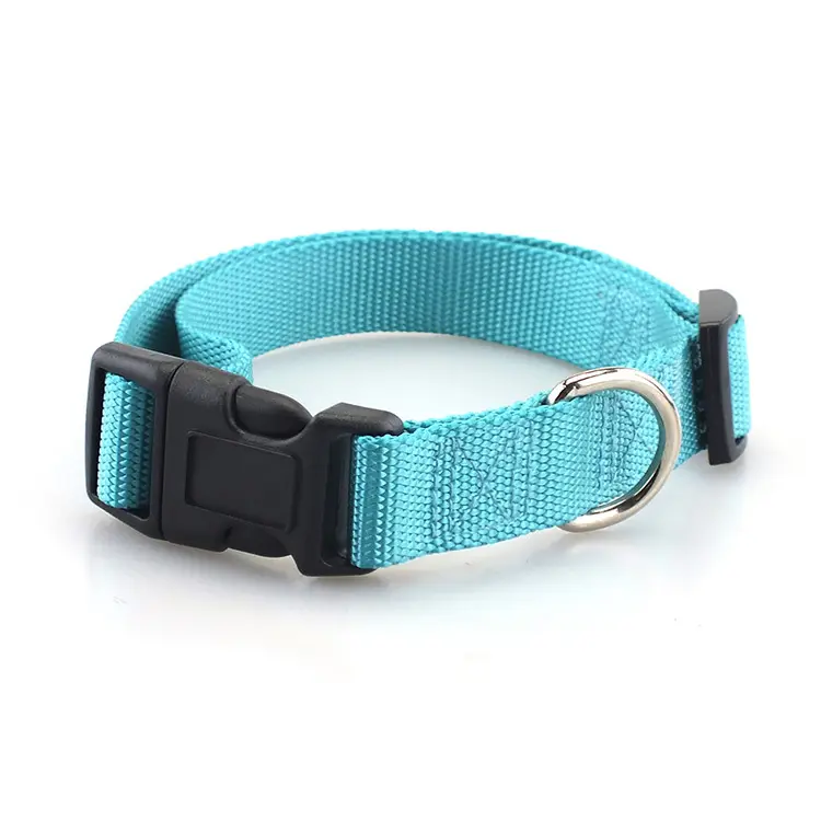 High quality Basic Vegan Adjustable Collares Blank Plain Nylon Dog Pet Training Collar