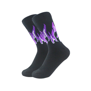 Échantillon Gratuit - Chaussettes Tube de Sport Streetwear Tendance à Motif Flamme - Chaussettes Unisexe de Luxe Décontractées en Coton pour Hommes avec Design Feu - Vente en Gros - Product Image 5