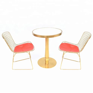 Sang Trọng Thương Mại Thiêu Kết Bàn Đá Top Thép Không Gỉ Bàn Chân 2-4 Người Bàn Ăn Cho Phòng Khách - Product Image 3